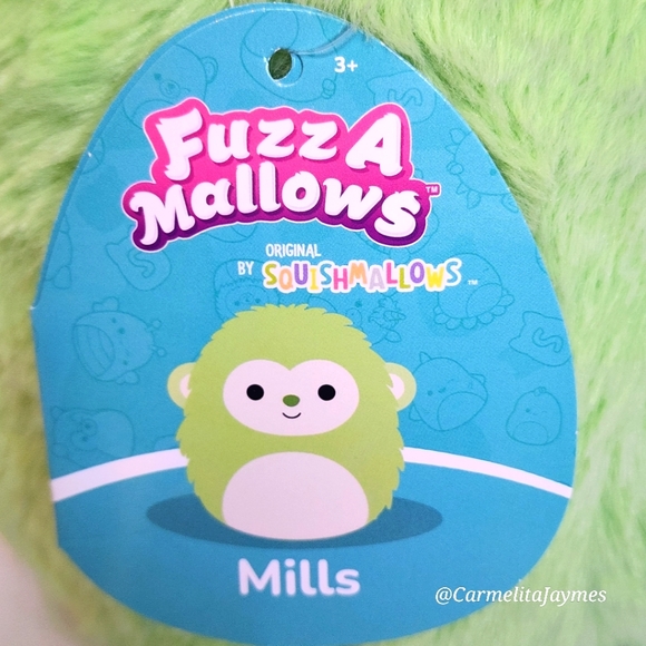 MILLS 🐒 Green Monkey Fuzzamallow Original Squishmallow ☆》NWT《☆ - Picture 2 of 8
